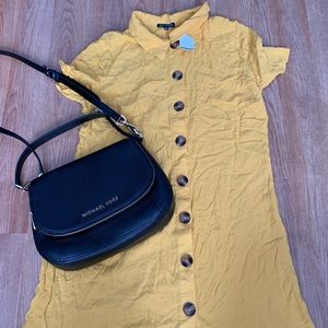 Yellow button down dress